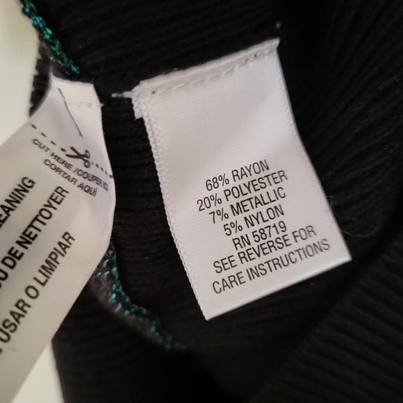 Studio Works Green & Black Sparkle Top Sz PL - Picture 4 of 4